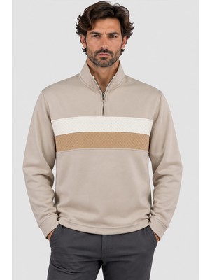Ted Baker Erkek Fermuarlı Dik Yaka Soft Touch Sweatshirt U007864 Renkli