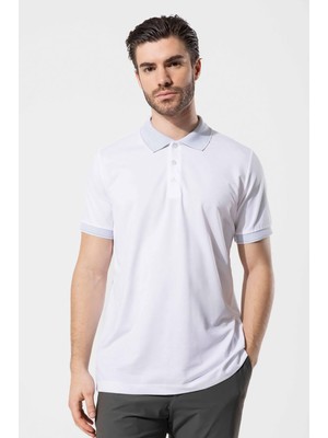 Vaganza Erkek Düğmeli Polo Yaka T-Shirt U02022 Beyaz