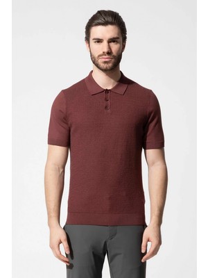 Vaganza Erkek Polo Yaka Düğmeli T-Shirt U008253 Bordo