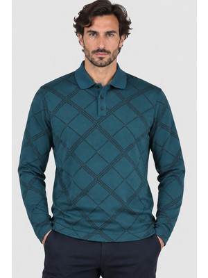 Dimattia Td Bkr Erkek Düğmeli Uzun Kol Polo Yaka T-Shirt U008133 Yeşil