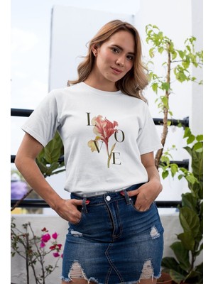 Velmora Fashion Kadın Özel Baskılı Modern Fit %100 Pamuk Bisiklet Yaka T-Shirt