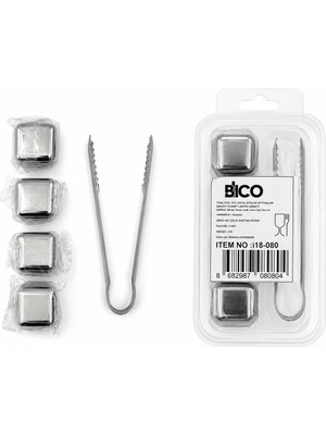 Go İthalat 5pcs = 4 Küp - Maşa Küp Şekli Metal Buzluk (5250)