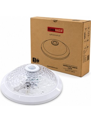 Go İthalat Sensörlü Beyaz Glop Armatür Kafesi E27 Plastik IP20 220W (784)