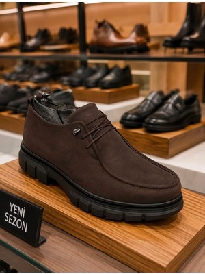 Beren Erkek Hakiki Süet Deri Kahverengi Casual Ayakkabı Ortopedik Taban Mokasen