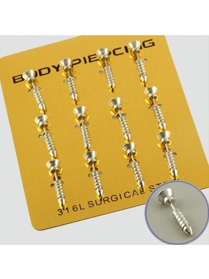 Pileli Store Vidalı Çelik Piercing 1 Adet