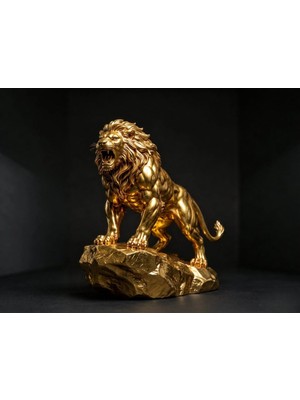 Fut Cards Tr Lüks Gold Aslan Figürü & Dekoratif Biblo