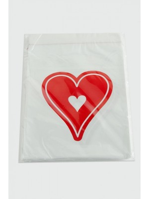 Pileli Store 11*17 Kalp Sedef Poşet Paketi 100 Adet