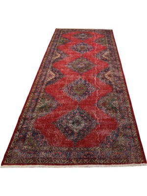 Kilim Antik El Dokuma Konya Sille Yolluk Yün Halı 1821 - Vintage - Çok Renkli