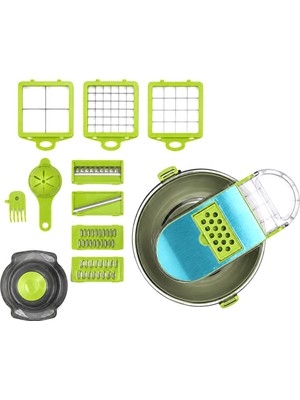 Store Vegetable Cutter Hazneli 9ın1 Çok Fonksiyonlu Sebze Dilimleyici - Kesici - Doğrayıcı Seti DP-901