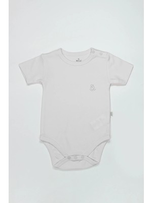 Bistyle Organik Natural Basic Style Yarım Kol Body BS17103 Beyaz