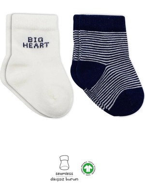 Bistyle 2'li Big Heart Penye Soket Çorap 10117 Lacivert