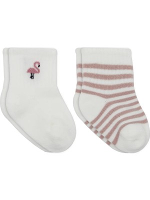 Bistyle Little Girl Penye Soket Çorap 2li 10139 Ekru Lila