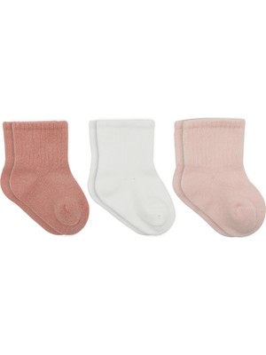 Bistyle Cherry Girl 3'lü Penye Soket Çorap 10138 Pudra