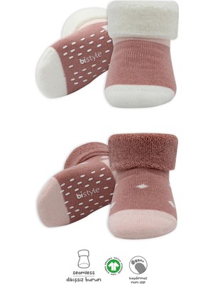 Bistyle 2li Havlu Soket Kaymaz Point Girl 10505 Pudra Pembe