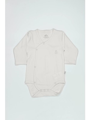 Bistyle Organik Natural Basic Style Kruvaze Uzun Kol Body BS17102 Ekru