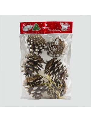 Pileli Store 6'lı Kozalak Yılbaşı Ağaç Süsü