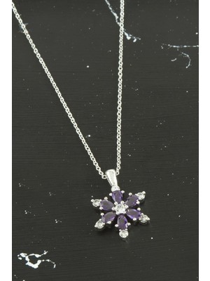 Pileli Store Lotus Zirkon Taşlı Trend Kolye