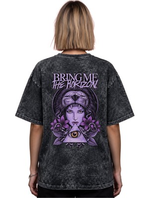Sevbano Bring Me The Horizon Rock Metal Müzik Grubu Baskılı Unisex Oversize Eskitme Yıkamalı Tişört