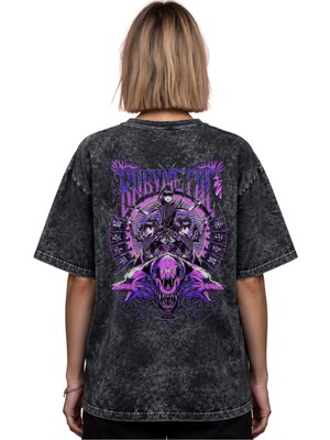 Sevbano Babymetal Rock Metal Müzik Grubu Baskılı Unisex Oversize Eskitme Yıkamalı Tişört
