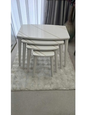 4'lü Mdf Ahşap Zigon Sehpa