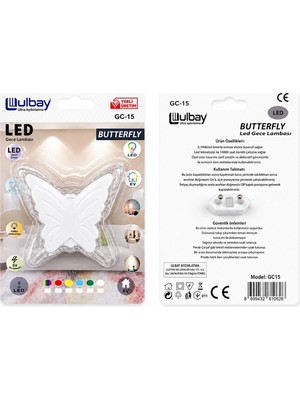Varsoph 10 Adet Kelebek LED Gece Lambası Gc-15 (5468)