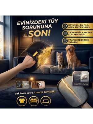 Ankaverse Büyük Boy Evcil Hayvan Tüy Alma Eldiveni, Geliştirilmiş Elektrostatik Tüy Toplayıcı Kedi Köpek Bakım ve Temizlik Eldiveni (5286)