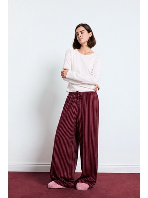 DeFacto Çizgili Regular Fit Flanel Pijama Altı H5232AX26AU