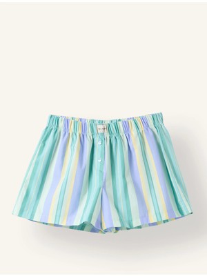 DeFacto Çizgili Regular Fit Poplin Şort I3828AX26HS