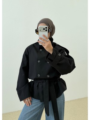 Moda Aksa 2106 TİTANİK TRENCKOT siyah