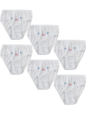 Tutku Kız Çocuk Beyaz Kuzey Underwear Ince Belli Işlemeli Bato (6'lı) 0821