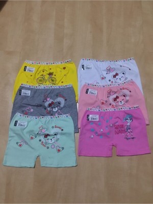 Tutku Kız Boxer 6'lı Paket-Çok Renkli-4