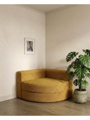 Nestime® 110X110 cm Modüler Köşe Koltuğu | Orijinal Sünger | Fitilli Kadife | Köşe Alanlar Için Modern Tasarım