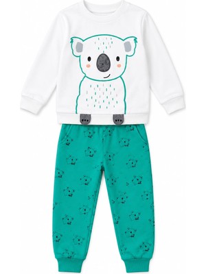 Yiğit Butik Erkek Bebek Koala Baskılı Uzun Kollu Sweatshirt Pantolon Alt Üst Takım