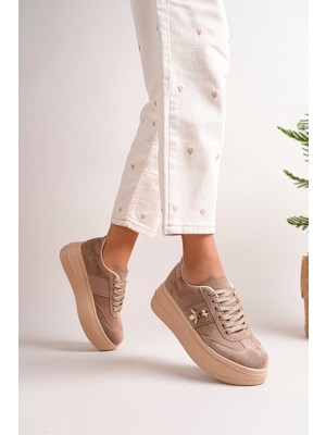 Bahrina Kadın Yıldız Kelebekli Kalın Tabanlı Sneaker