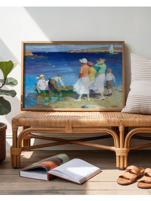 Pegziz Yelkenliler ve Deniz Manzarası Amerikan Çerçeveli Sanat Poster Duvar Dekoru