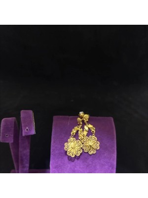 Paksoy 22 Ayar Altın Küpe Gül Tasarım 3.93GR Kadın - K00950