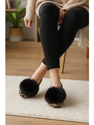 Ceyda Babet Ceyda Shoes Süslü Kadife Ev,hac, Umre Babeti, Hediye, Günlük Babet,tüylü Babet, Panduf, Patik, Gösteri Pisi Pisi Ponpon