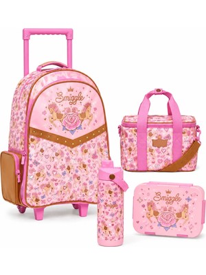 Smiggle Wildflower Çekçekli Okul Çantası 4’lü Set