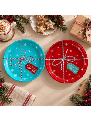 Sarkap Home 26 cm Best Wishes Kırmızı & Mint 2'li Meyve Tabağı Seti