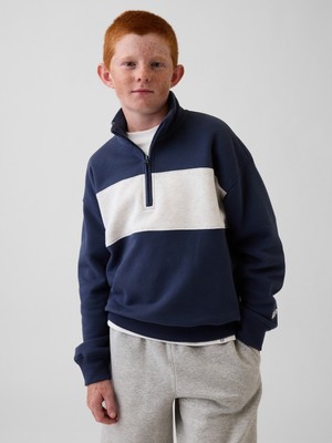Gap Erkek Çocuk Lacivert Vintagesoft Yarım Fermuarlı Sweatshirt