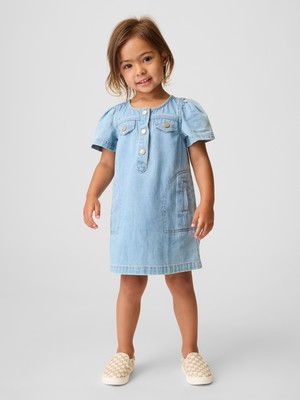 Gap Kız Bebek Açık Mavi Baby & Toddler Denim Elbise