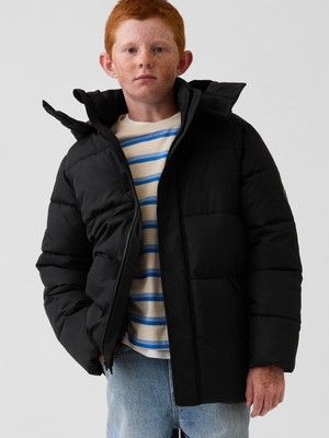 Gap Erkek Çocuk Siyah Relaxed Puffer Şişme Mont