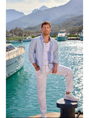 Dufy Erkek Slim Fit Beyaz Pantolon