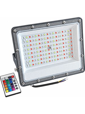 Sunlight Dış Mekan Slim LED Projektör 100 Watt Rgb Uzaktan Kumandalı Yüksek Lümenli