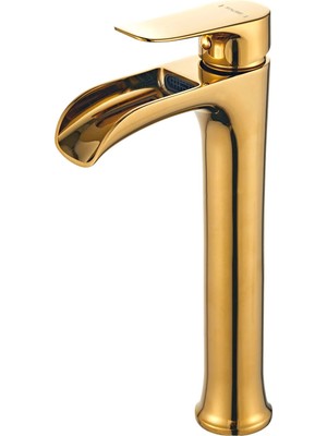Fause Yüksek Çanak Lavabo Bataryası Şelale Altın Gold KSL112-G