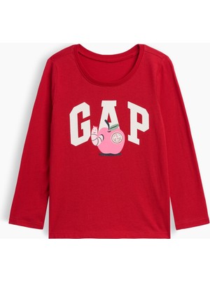 Gap Kız Bebek Kırmızı Grafik Baskılı T-Shirt