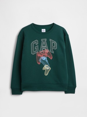 Gap Erkek Çocuk Koyu Yeşil Relaxed Gap Logo Sweatshirt