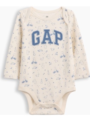 Gap Bebek Krem Organik Pamuk Gap Logo Bodysuit