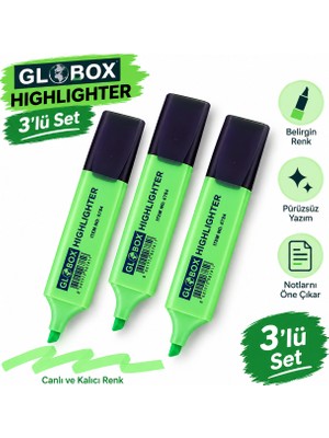 Globox Yeşil Highlighter Kalem