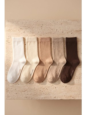 Katia & Bony 5'li Paket Unisex Soket Çorap Kahverengi Karışık